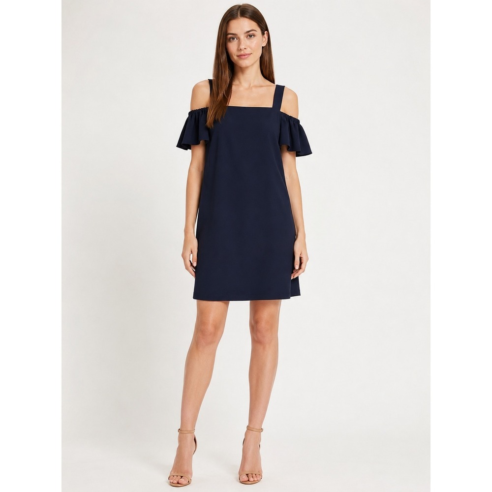 NWT Topshop Navy Cold Shoulder Ring Strap Shift Dress Women's Size (US 2 / UK 6)